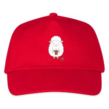 Sheep Knitter Wool and Needles - Kids’ Baseball Cap - red - Front