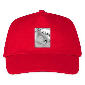 Monochrome cat on Power Lines - Kids’ Baseball Cap - red - Front