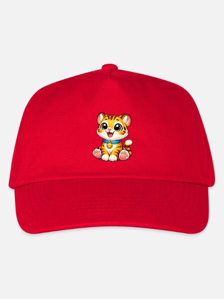 Kätzchen-Tiger mit Glöckchen - Kinder Basecap - Rot