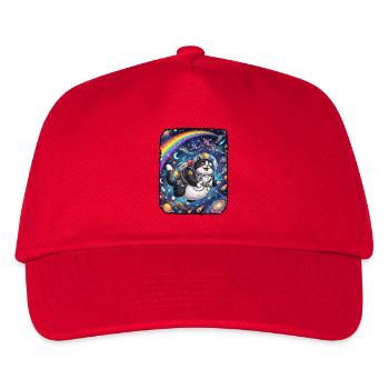 Verrückte Katze Universum - Kinder Basecap - Rot - Vorne