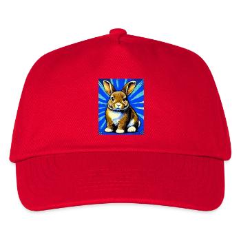 Kaninchen - Kinder Basecap - Rot - Vorne