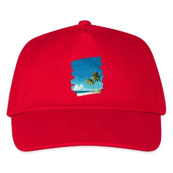 Palmiers tropicaux sur la plage - Casquette de baseball Enfant - rouge - Devant