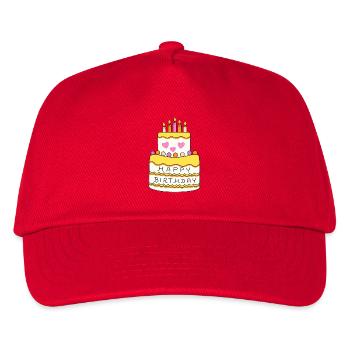 Pastel Birthday Cake Hearts - Kids’ Baseball Cap - red - Front