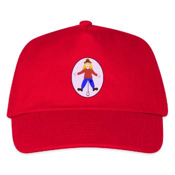 Unicyclist with patch art - Kids’ Baseball Cap - red - Front
