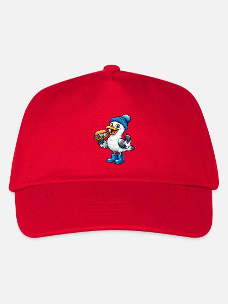 Möwe in Stiefeln - Kinder Basecap - Rot