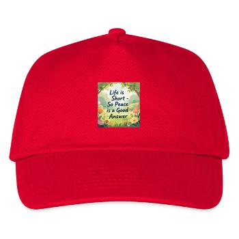 La vie est courte, la paix est une bonne réponse - Casquette de baseball Enfant - rouge - Devant