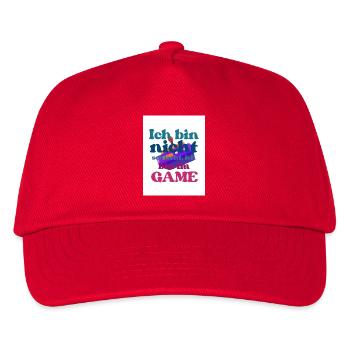 Ich bin im GAME – bunter Spruch - Kinder Basecap - Rot - Vorne