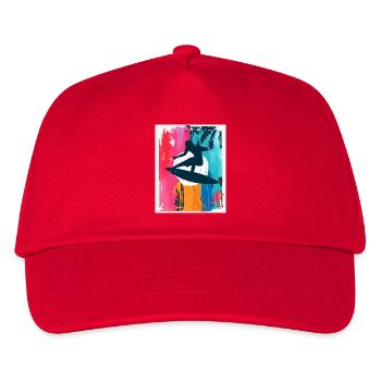 Surf-Silhouette im tropischen Sonnenuntergang - Kinder Basecap - Rot - Vorne