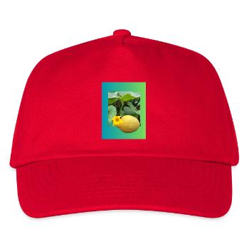 Yellow zucchini with blossom - Kids’ Baseball Cap - red - Front