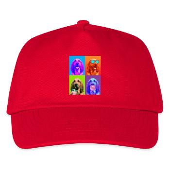 Hunde Bluthund Hund - Kinder Basecap - Rot - Vorne