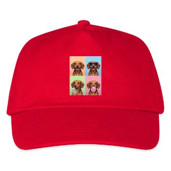 Hunde Dackel Hund - Kinder Basecap - Rot - Vorne