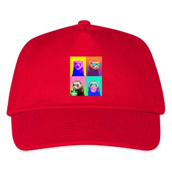 Ferret Frettchen - Kinder Basecap - Rot - Vorne