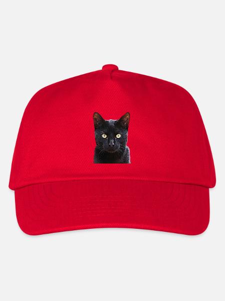 Katze schwarze Katze Katzen cat Cats - Kinder Basecap - Rot