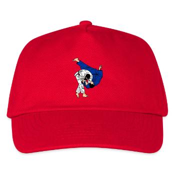 Lancer de judo en compétition costume bleu blanc ou kimono - Casquette de baseball Enfant - rouge - Devant