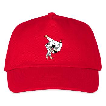 Judo lancer en costume blanc ou kimono - Casquette de baseball Enfant - rouge - Devant
