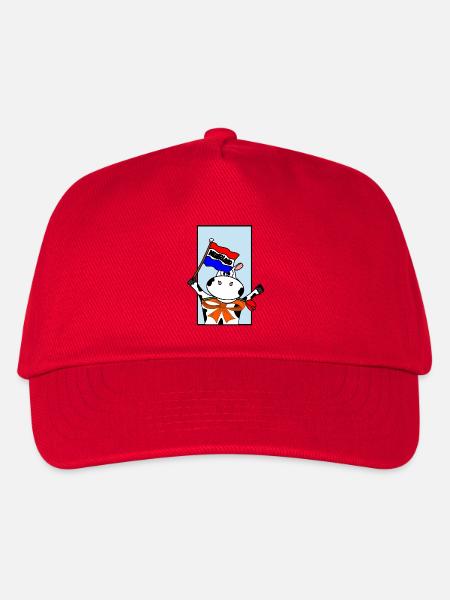 Kuh mit niederländischer Flagge - Kinder Basecap - Rot