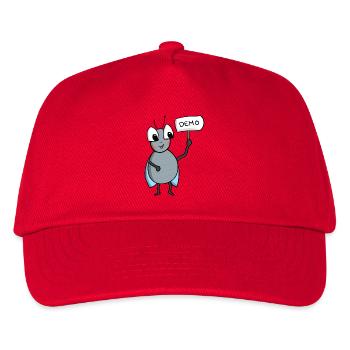 Fliege mit DEMO Schild - Kinder Basecap - Rot - Vorne