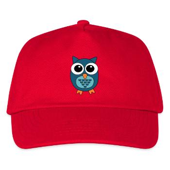 Eule blaue Eule - Kinder Basecap - Rot - Vorne