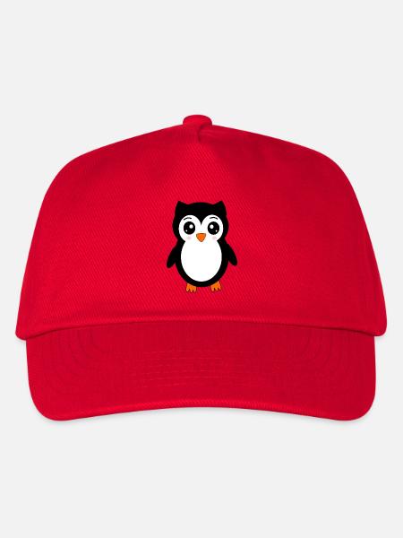 Eule schwarz Vogel Vögelchen Tiere Geschenk - Kinder Basecap - Rot