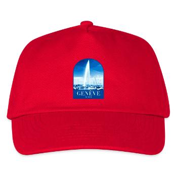 Genf JetdEau Hafen Motiv - Kinder Basecap - Rot - Vorne