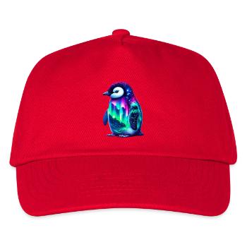 Aurora Borealis Pinguin - Kinder Basecap - Rot - Vorne