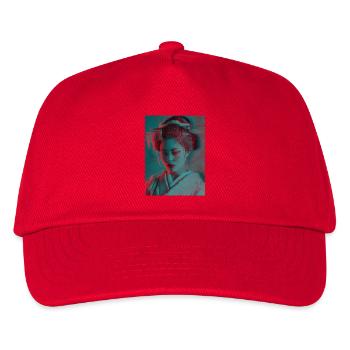 Glitch Geisha Neon Portrait - Kids’ Baseball Cap - red - Front