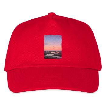 Fluss spiegelt sich im Sonnenuntergang - Kinder Basecap - Rot - Vorne