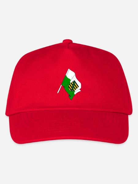 Flagge Sachsen - Kinder Basecap - Rot