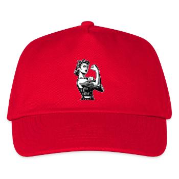 Strong Cool Woman Rockabilly Style Graphic Gift - Kids’ Baseball Cap - red - Front