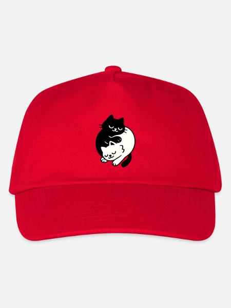 Ying-Yang Cats #2 - Kids’ Baseball Cap - red