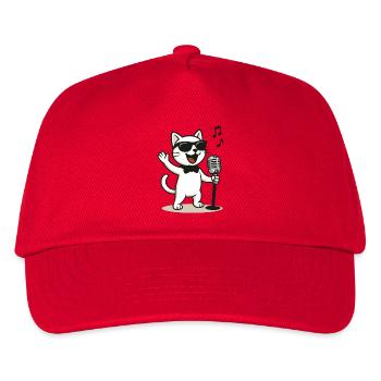 Rock'n'Roll Kitty - Kinder Basecap - Rot - Vorne
