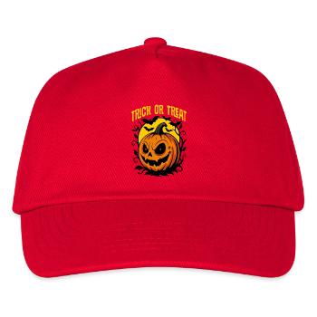 Gruselige Kürbis Laterne Halloween - Süßes oder Saures - Kinder Basecap - Rot - Vorne