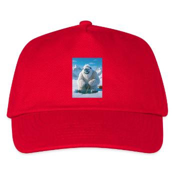 Yeti-Angeln auf dem zugefrorenen, glühenden See - Kinder Basecap - Rot - Vorne
