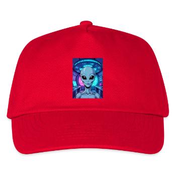 Grey alien Portrait – Inside the UFO - Kids’ Baseball Cap - red - Front