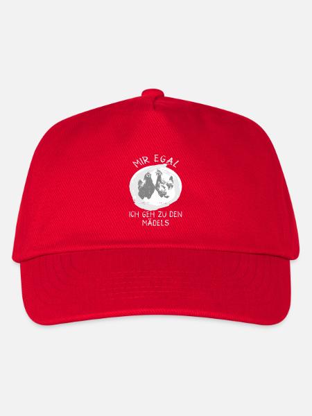 MIR EGAL ICH GEH ZU DEN MÄDELS Hühner - Kinder Basecap - Rot