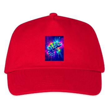 A neon chameleon bursts into shifting waves - Kids’ Baseball Cap - red - Front