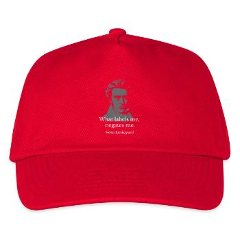 Identity vs Label Kierkegaard Portrait - Kids’ Baseball Cap - red - Front