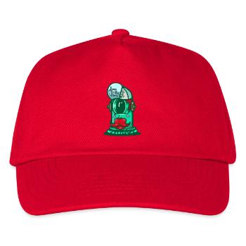 Green Space Helmet with Mustache - Kids’ Baseball Cap - red - Front