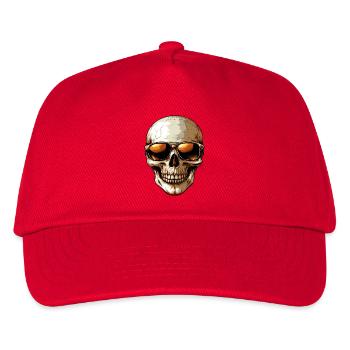 Schicker Totenkopf - Kinder Basecap - Rot - Vorne