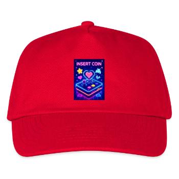Insert Coin Arcade Love – Retro-80er-Jahre-Gaming - Kinder Basecap - Rot - Vorne