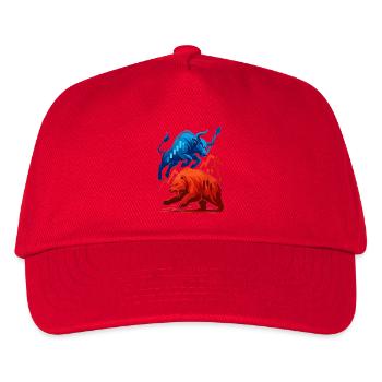 Bull vs. Bear Wall Street Stock Market Fight Stocks - Kids’ Baseball Cap - red - Front