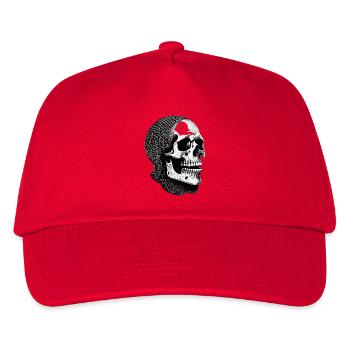Skull in a net scarf - Kids’ Baseball Cap - red - Front