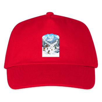 Bergski-Abenteuer Wintersport - Kinder Basecap - Rot - Vorne