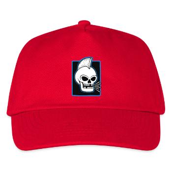 Skull Mohawk Punk-Grafik - Kinder Basecap - Rot - Vorne