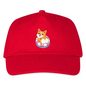 Un joli corgi qui se détend sur la piscine en Été - Casquette de baseball Enfant - rouge - Devant