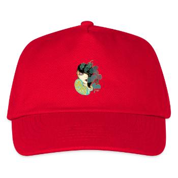 Ginkgo-Schönheit im Jugendstil - Kinder Basecap - Rot - Vorne