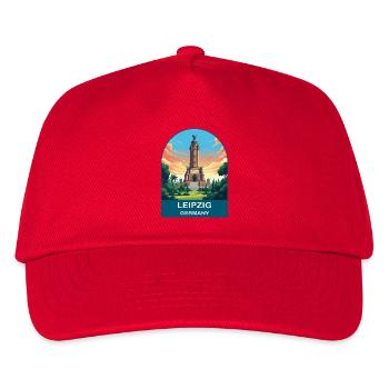 Affiche de voyage vintage du monument de Leipzig, Allemagne - Casquette de baseball Enfant - rouge - Devant