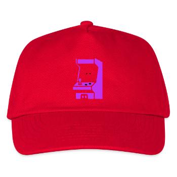  Spielautomat Arcade Silhouette - Kinder Basecap - Rot - Vorne