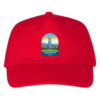 Santiago Chile Vintage Retro Travel Poster Badge - Kids’ Baseball Cap - red - Front