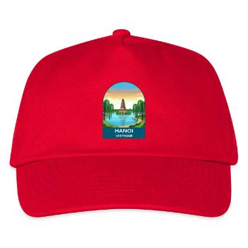 Hanoi Vietnam Pagode Vintage-Reiseposter - Kinder Basecap - Rot - Vorne